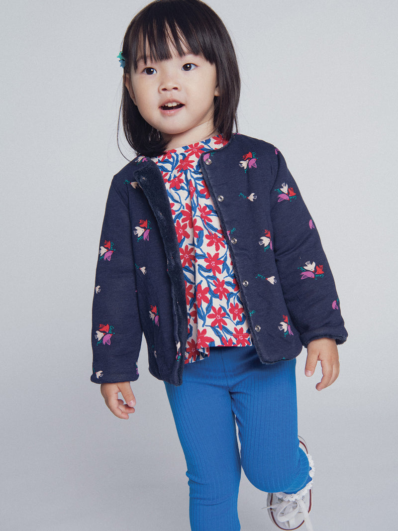 Cardigan Reversible Azul Marino "ARTY SCHOOL" para Niñas Bebés