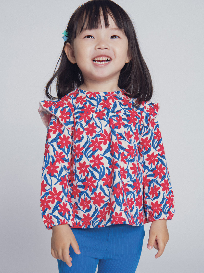 Conjunto de blusa floral y leggings para bebé niña