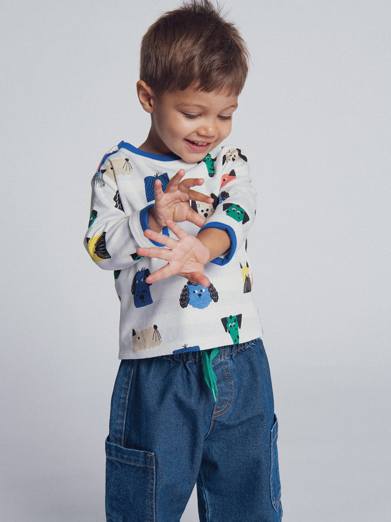 Camiseta reversible "ARTY SCHOOL" para bebé niño
