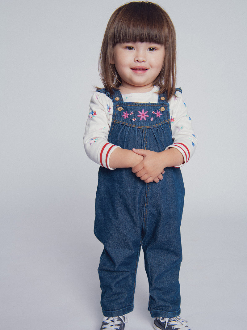 Camiseta reversible ecru y rayada "ARTY SCHOOL" para bebé niña