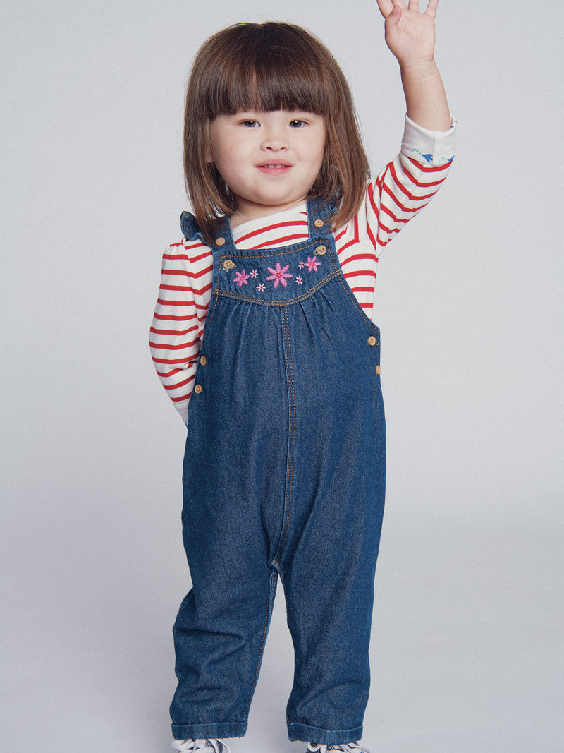 Camiseta reversible ecru y rayada "ARTY SCHOOL" para bebé niña
