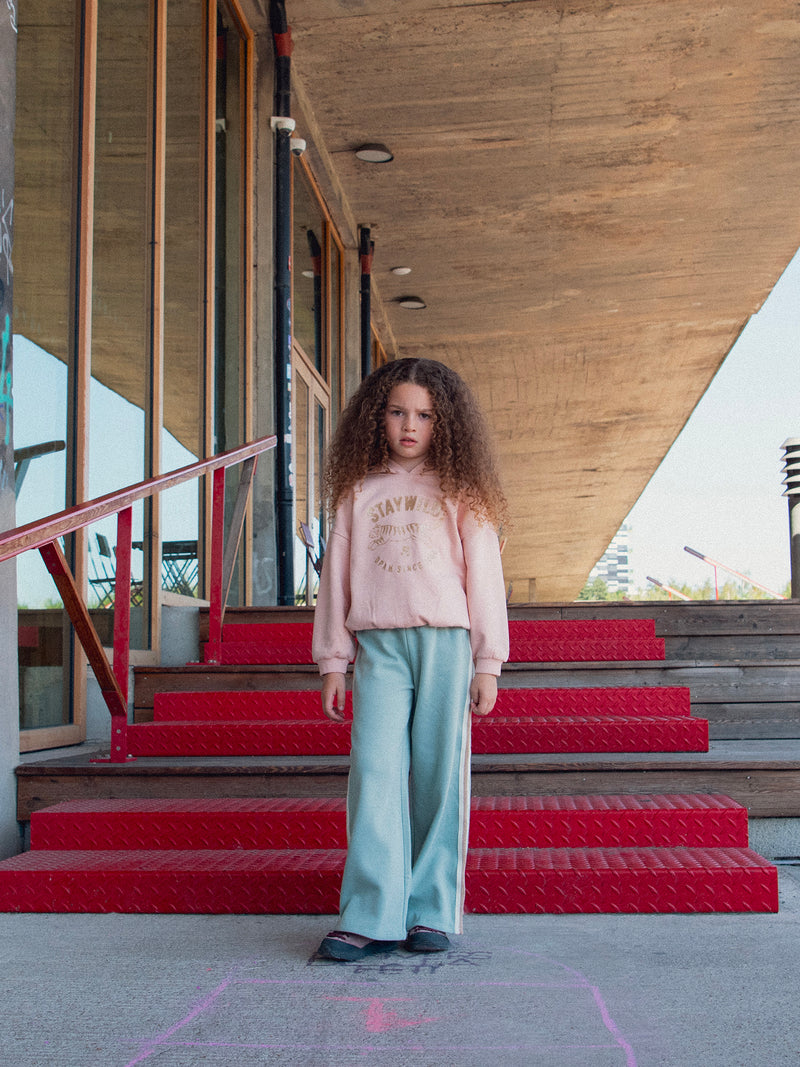 Sweat rose à capuche et animation tigre pour fille
