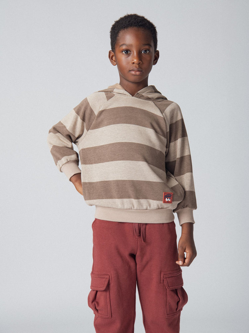 Sudadera rayada con capucha para niños