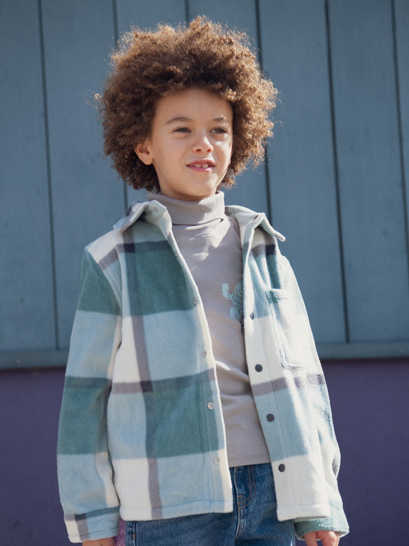 Camisa de cuadros de forro polar para niños