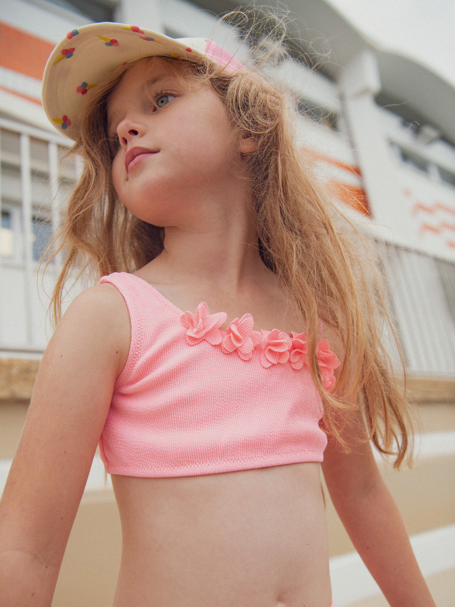 Bañador de dos piezas rosa para niña