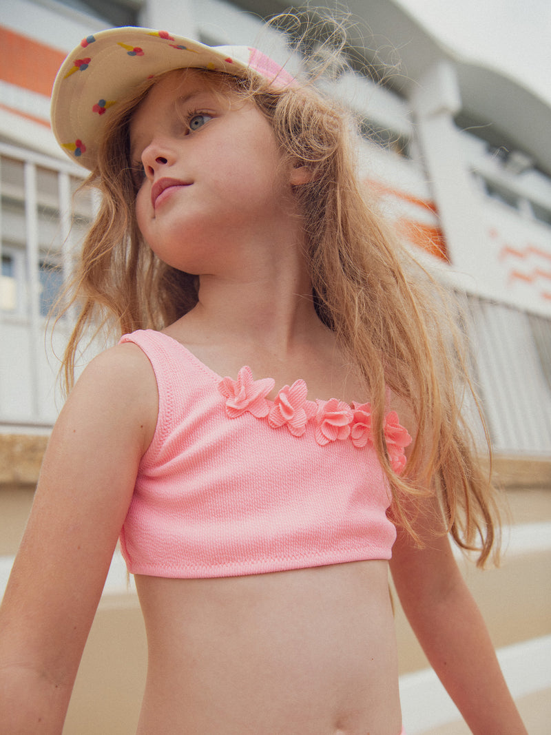 Bañador de dos piezas rosa para niña