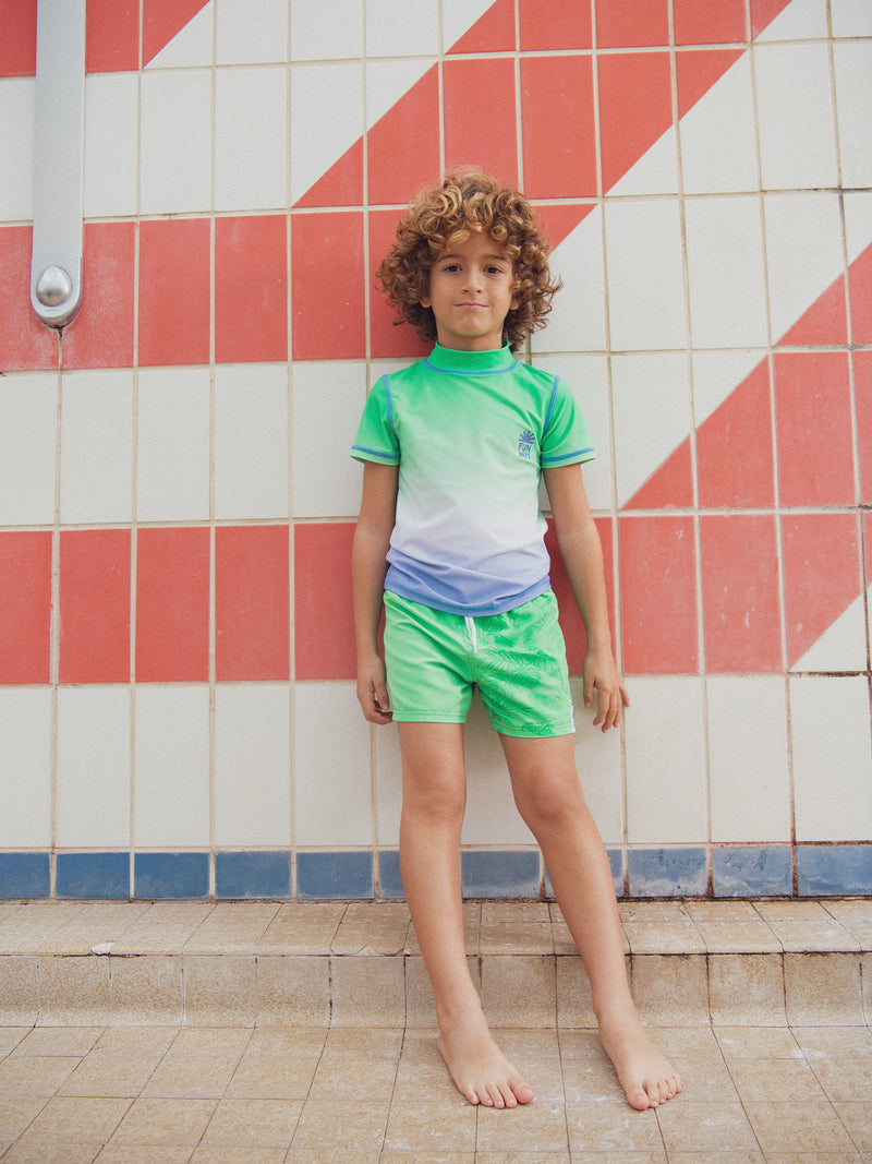 Camiseta de baño UPF 50+ bicolor tie&dye para niño