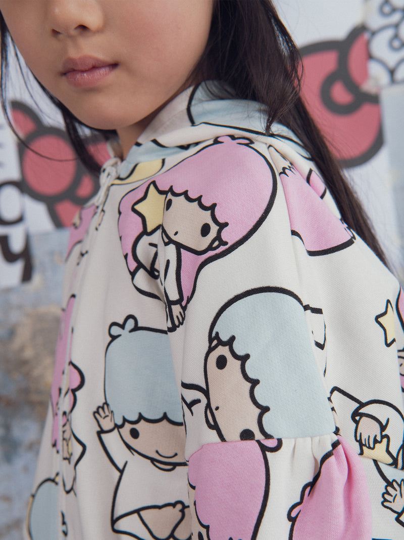 Sweat blanc imprimé Little Twin Stars
