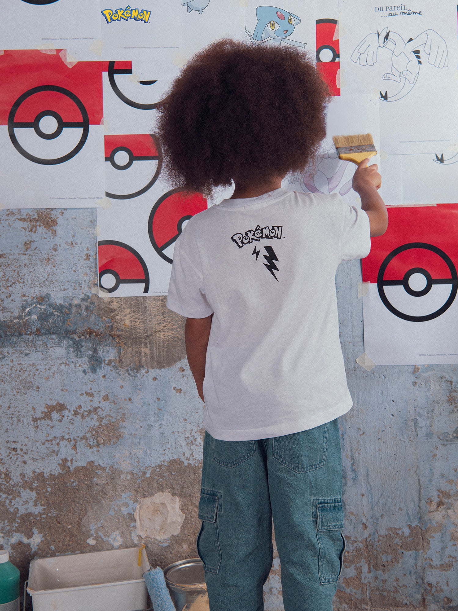 T-shirt blanc animation Pokémon Raikou