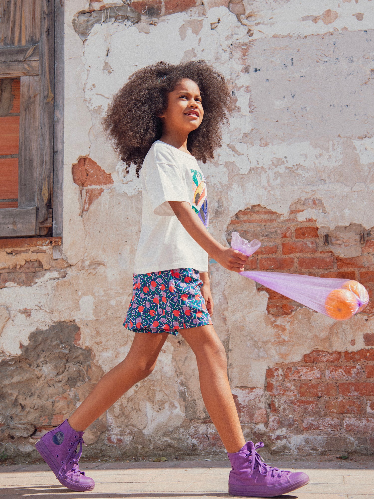 Shorts con estampado floral para niñas