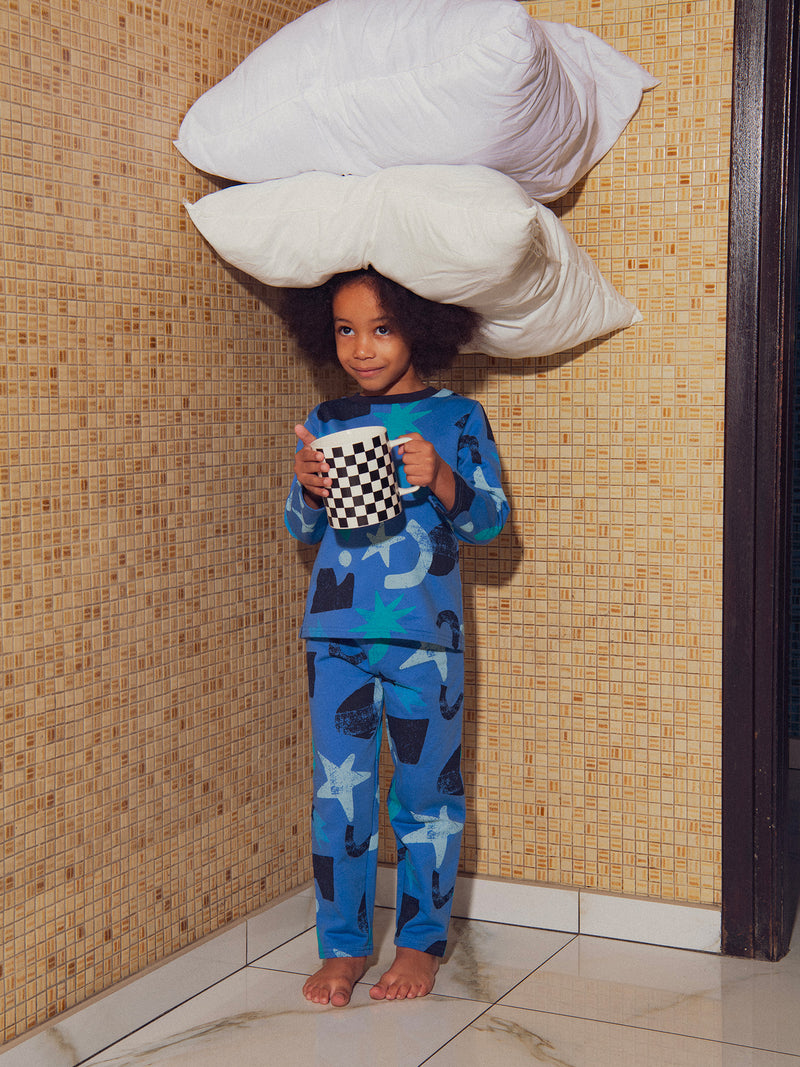 Pijama Fosforescente Azul Nattier con Imprinata Galáctica para Niños