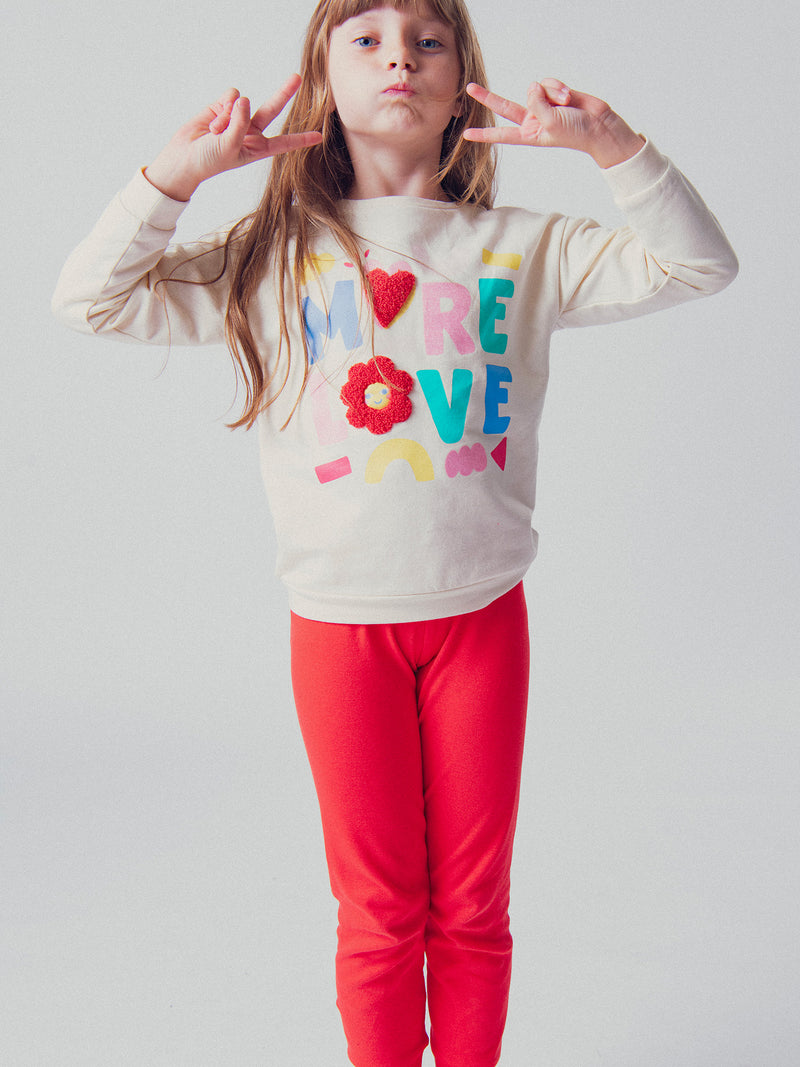 Pijama Crema con Motivo 'MORE LOVE' para Niña