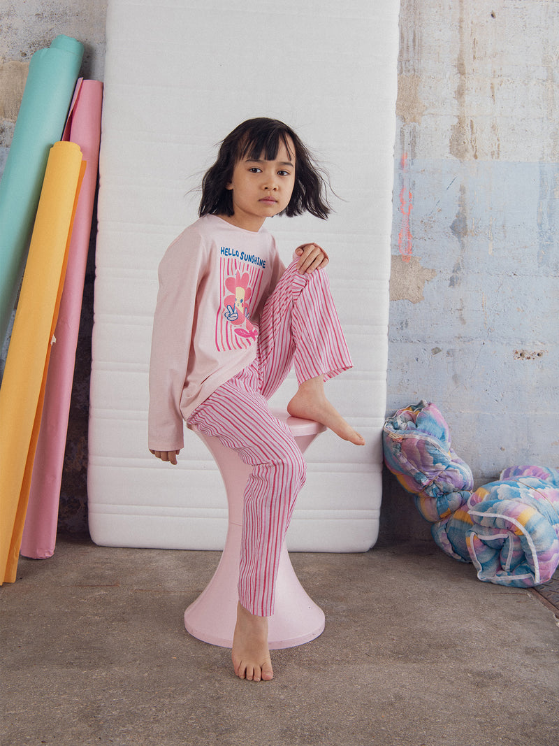 Pijama largo rosa "Hello Sunshine" para niña