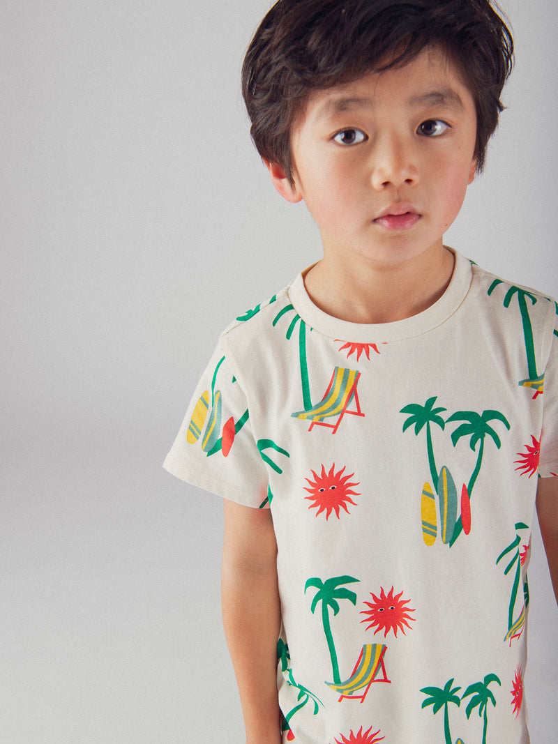 Pijama Corto Impreso "Playa Tropical" para Niño