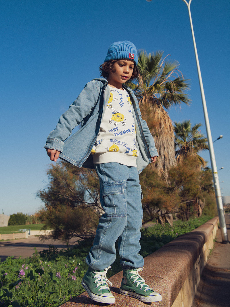 Pantalones cargo de denim para niños
