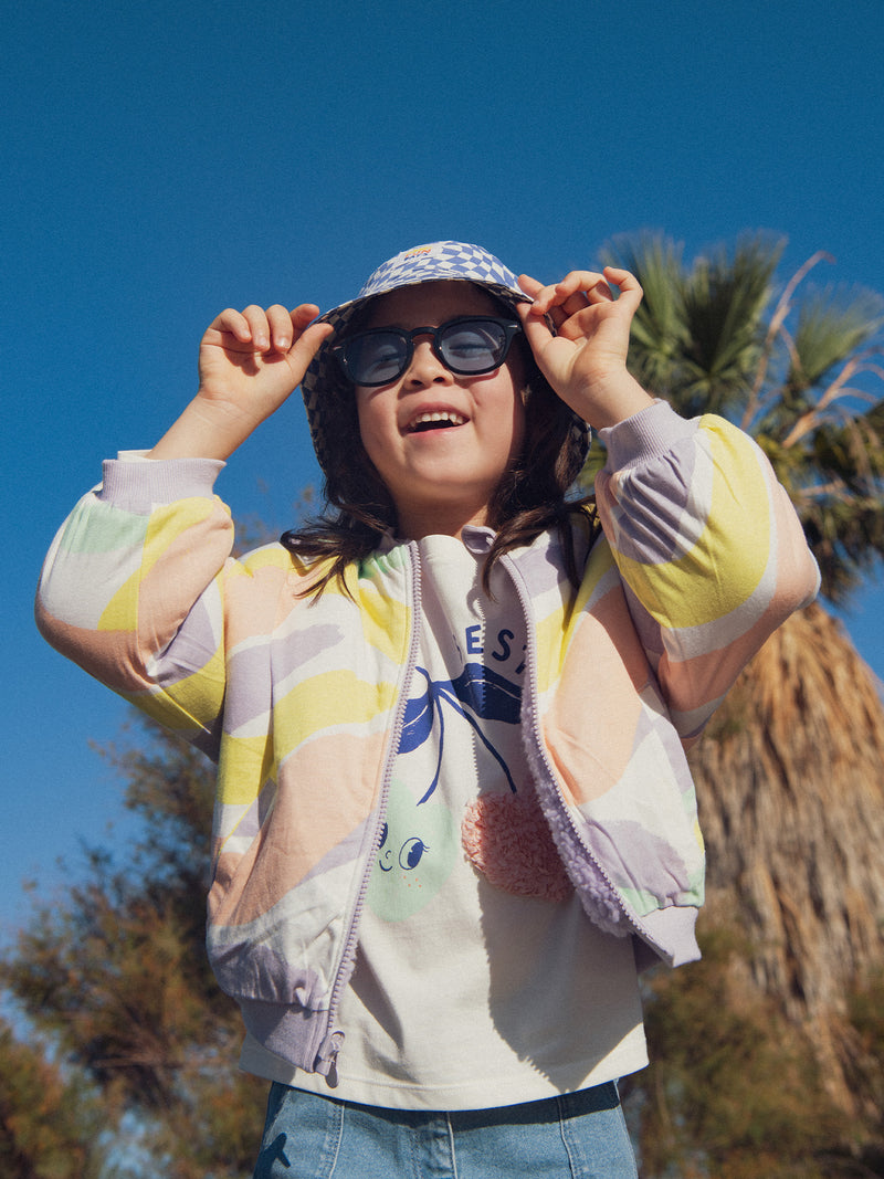 Chaqueta reversible violeta para niña