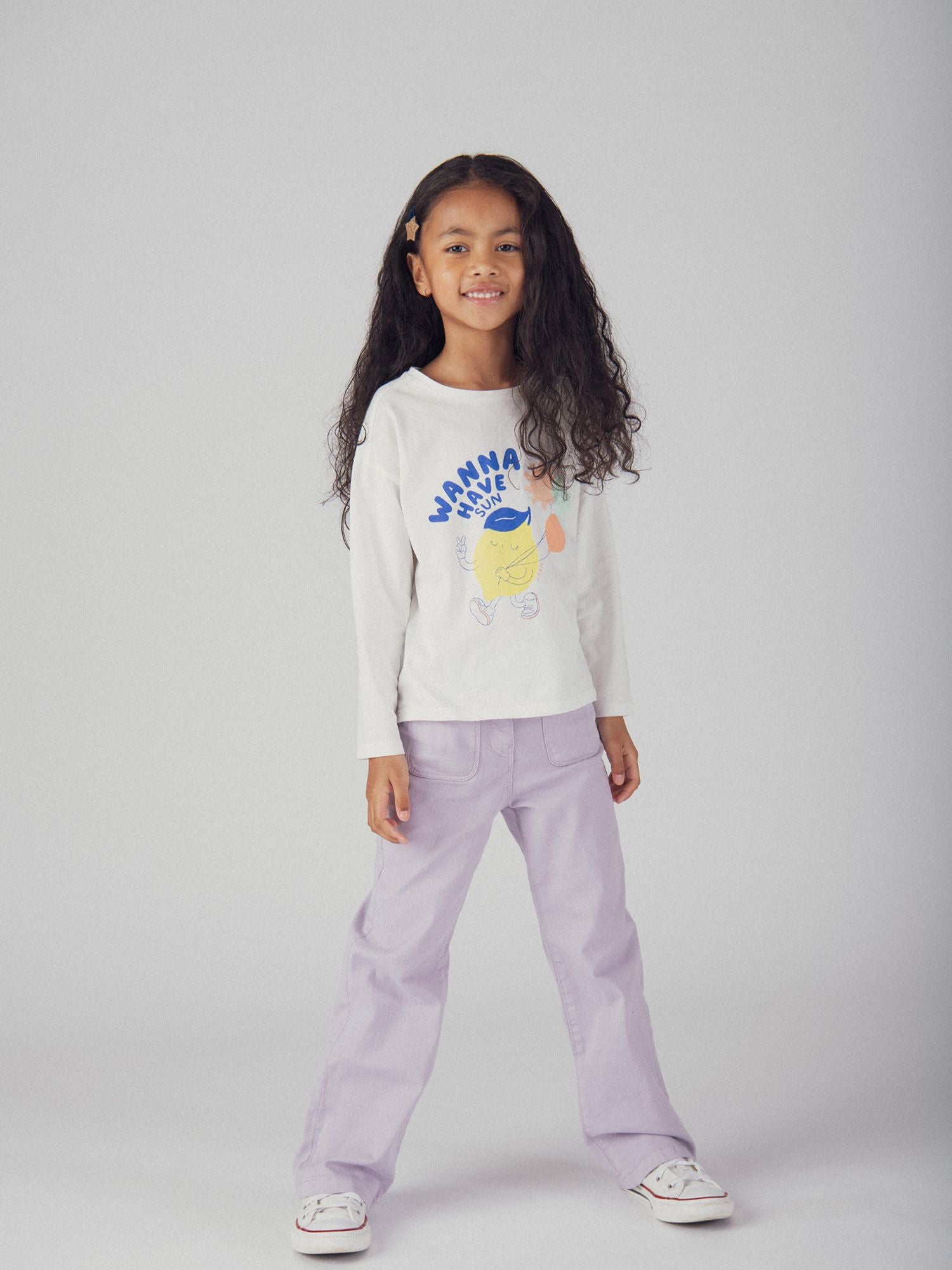 Camiseta de Mangas Largas Animación Limón para Chicas