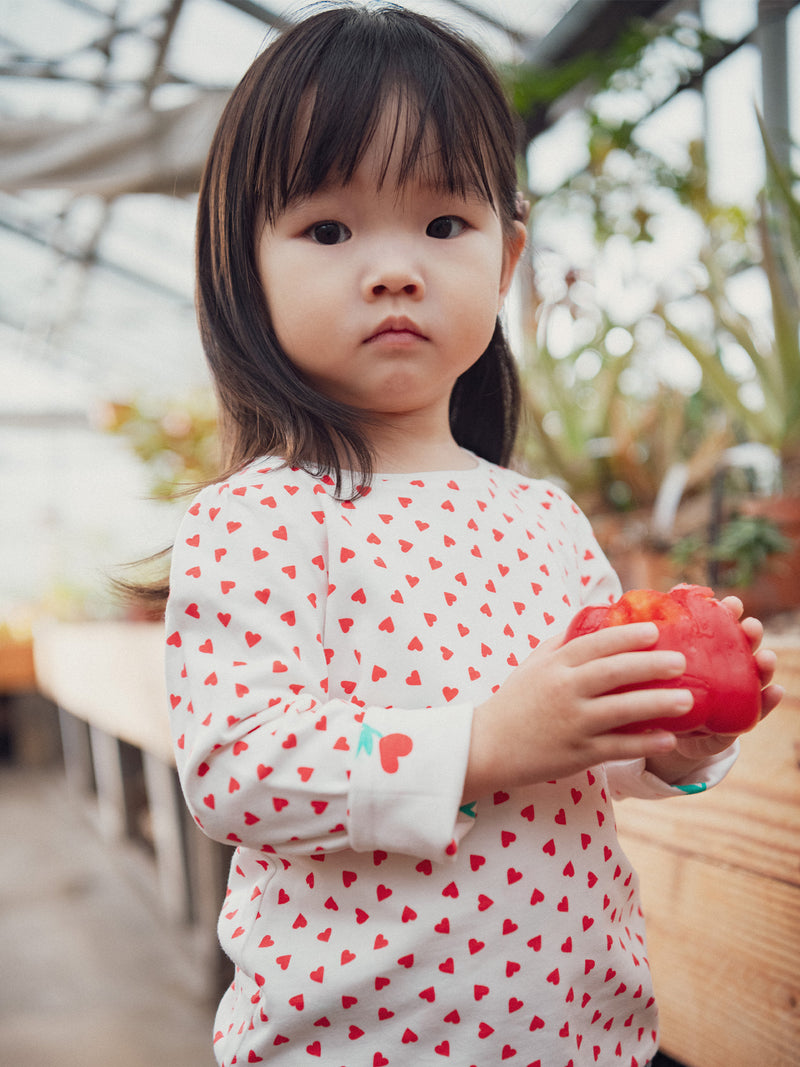 Camiseta reversible con motivo corazón para niña