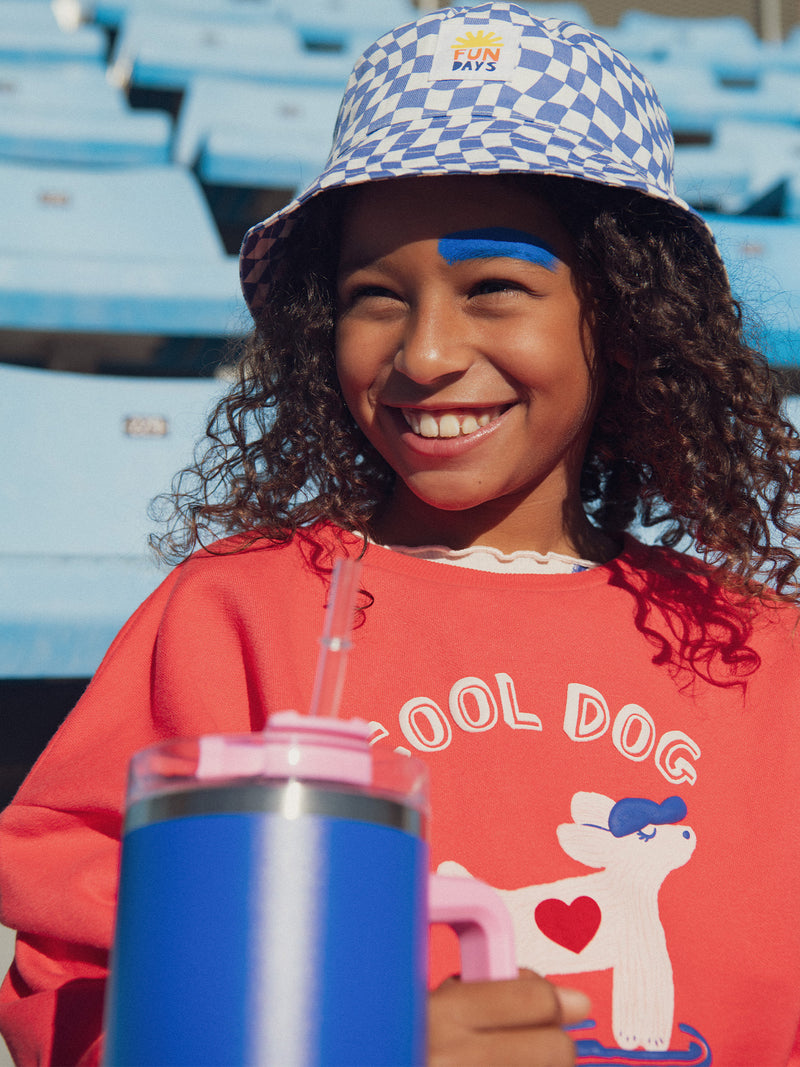Sudadera roja con animación de perro para niñas