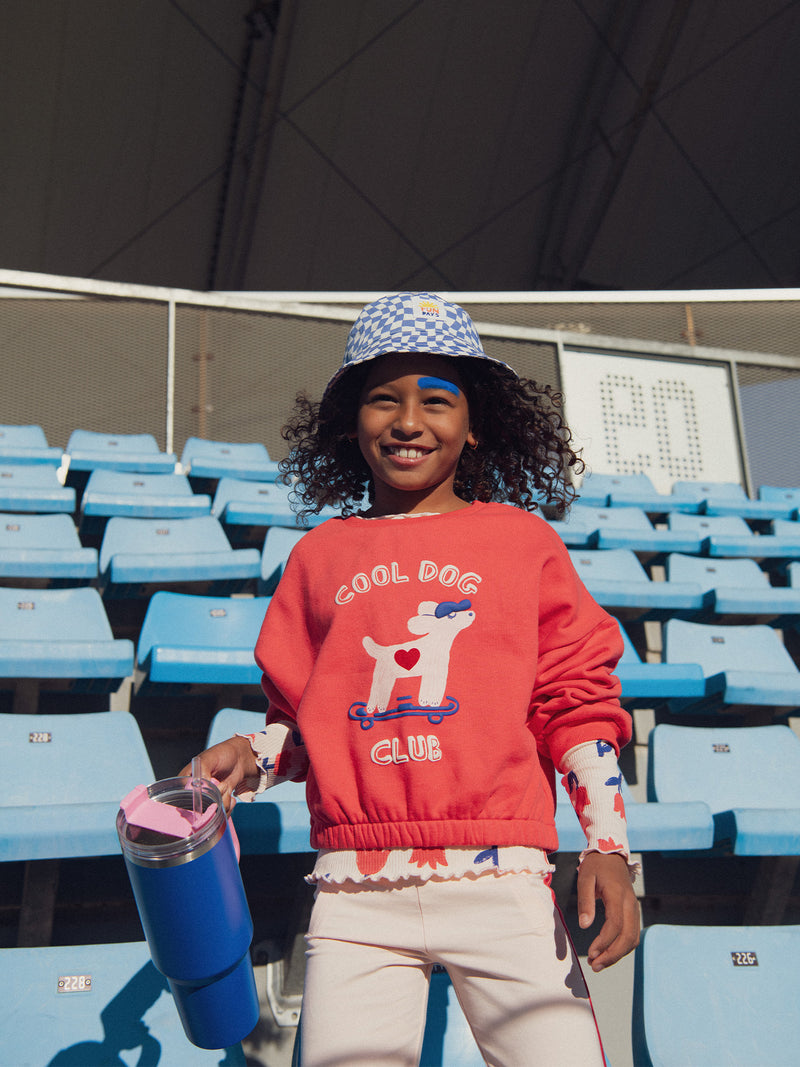 Sudadera roja con animación de perro para niñas