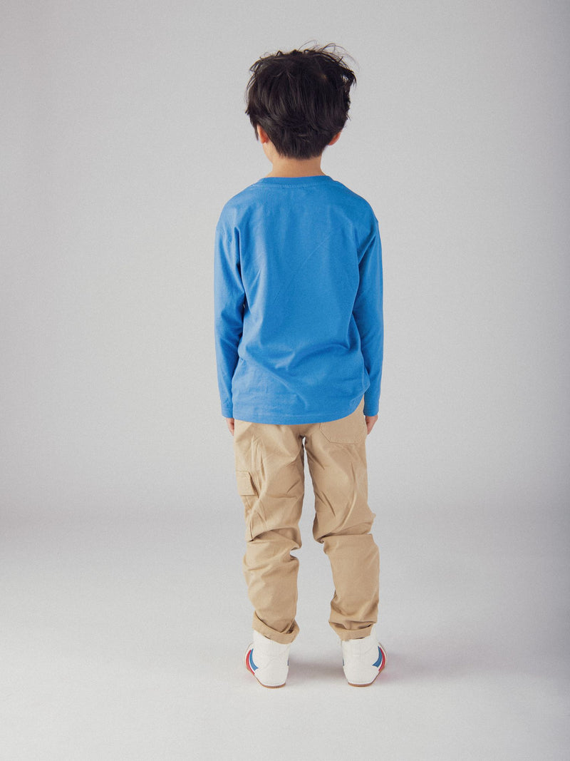 Camiseta de manga larga azul con animación para niño