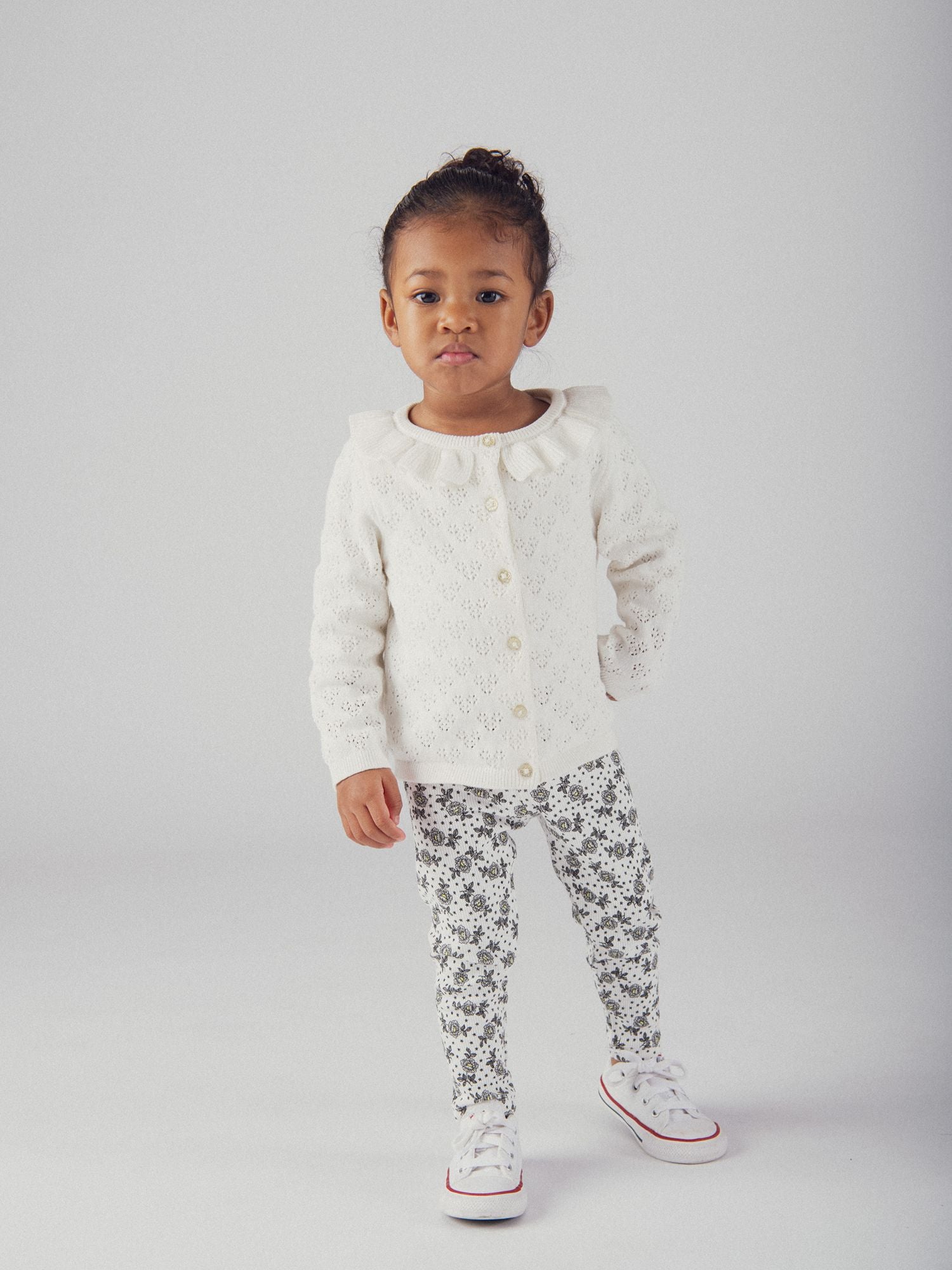 Cardigan Vanille à col volant pour bébé fille