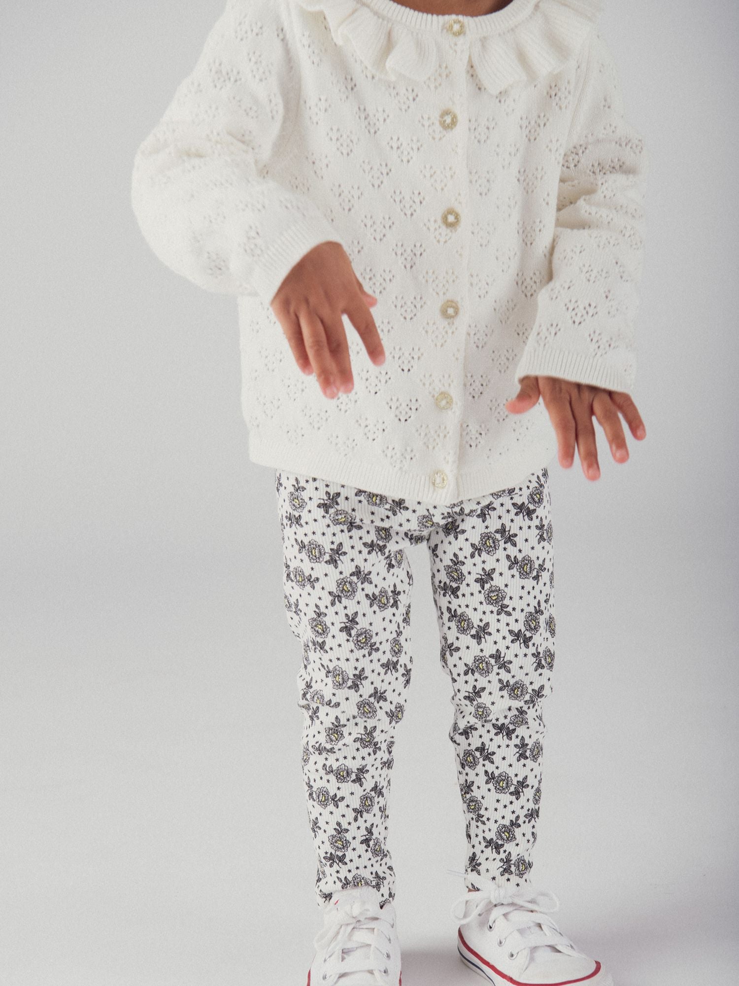 Cardigan Vanille à col volant pour bébé fille