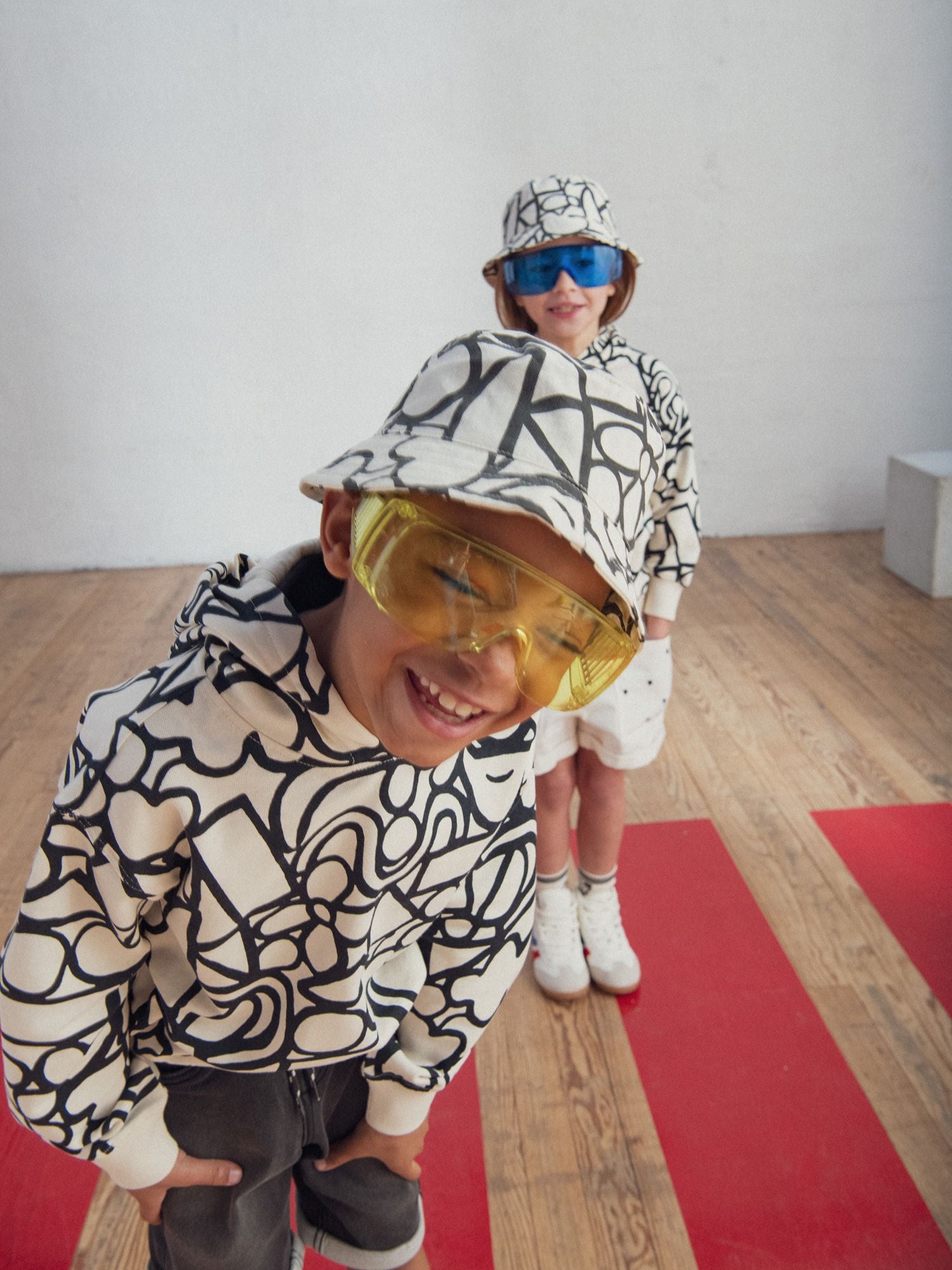 Bob imprimé noir et blanc mixte