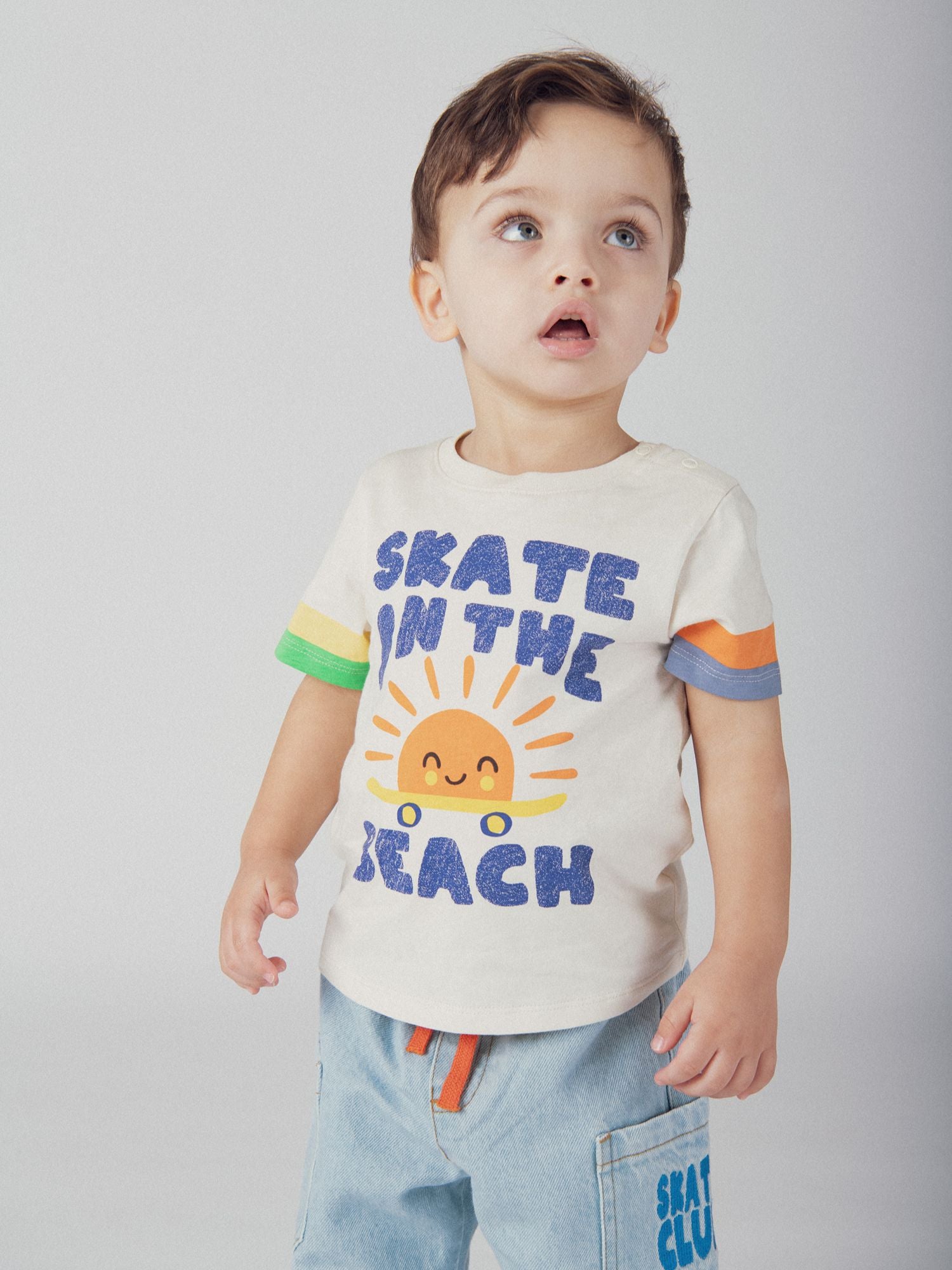 Camiseta de Manga Corta "Skate on the Beach" para Bebés Niños