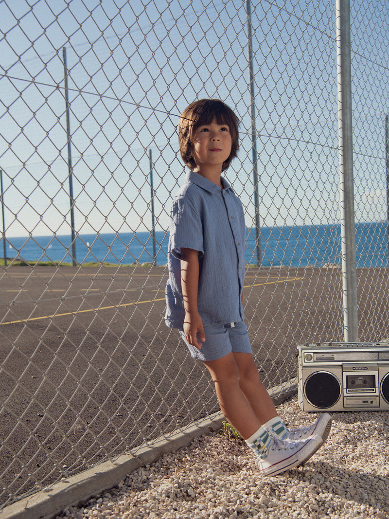 Bermuda Azul Marino con Bolsillos para Niños
