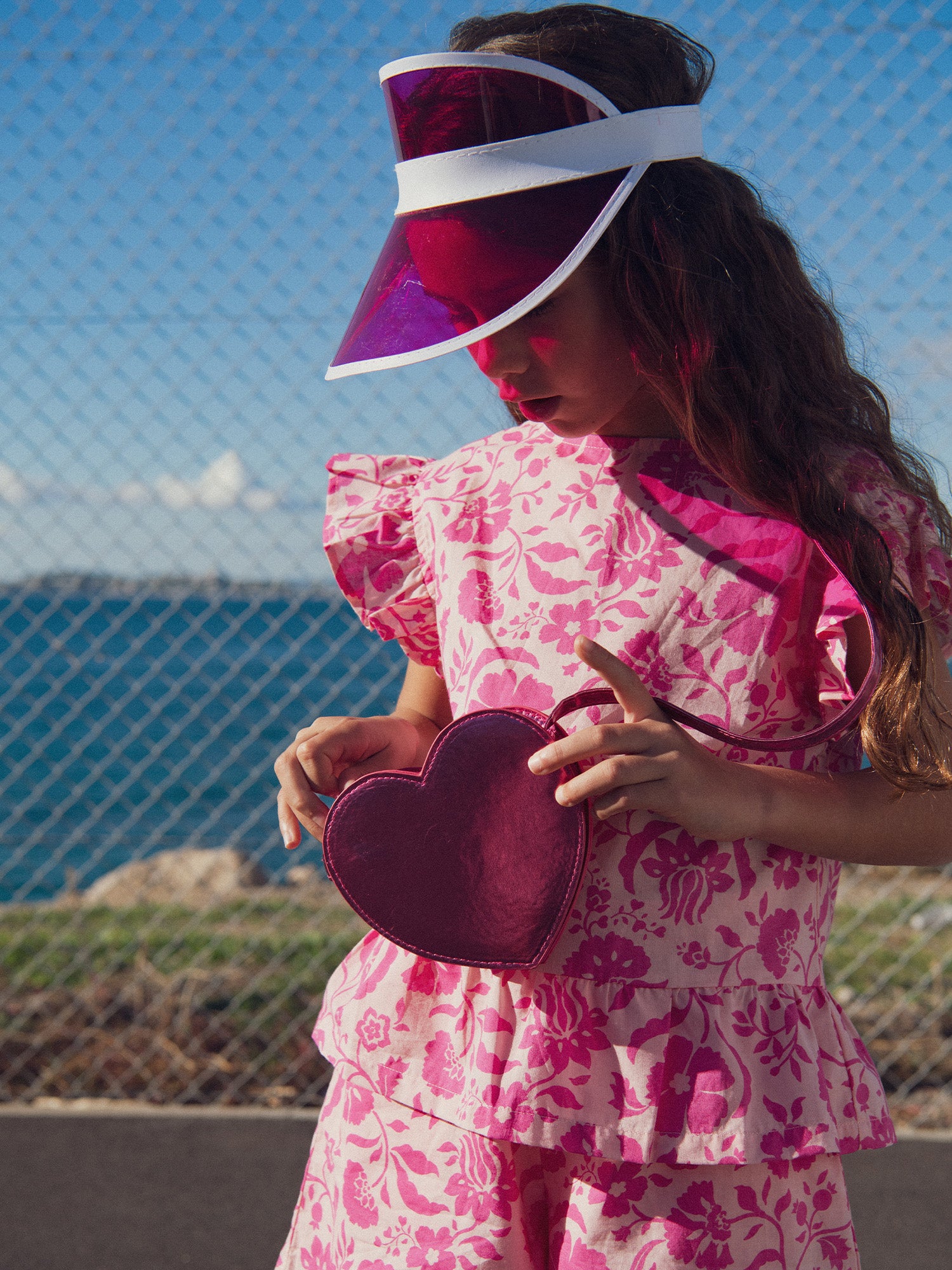 Blusa rosa con estampado floral para niña