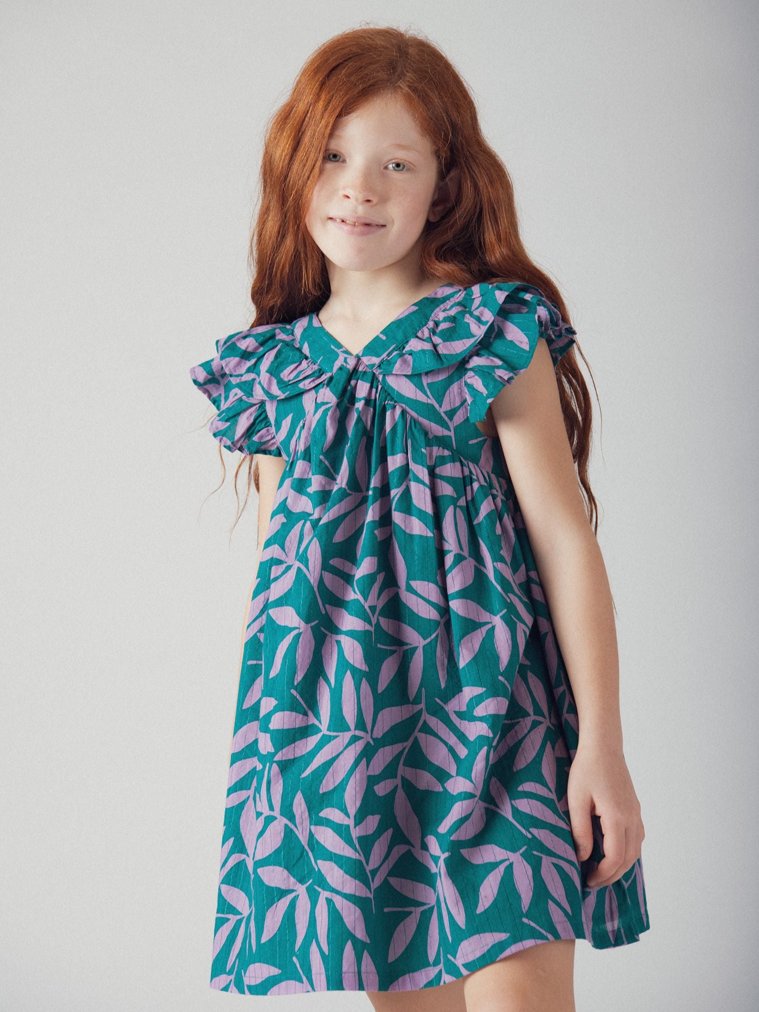 Robe verte à imprimé floral pour fille