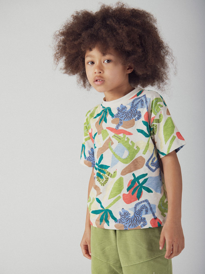 Camiseta con estampado de animales para niños