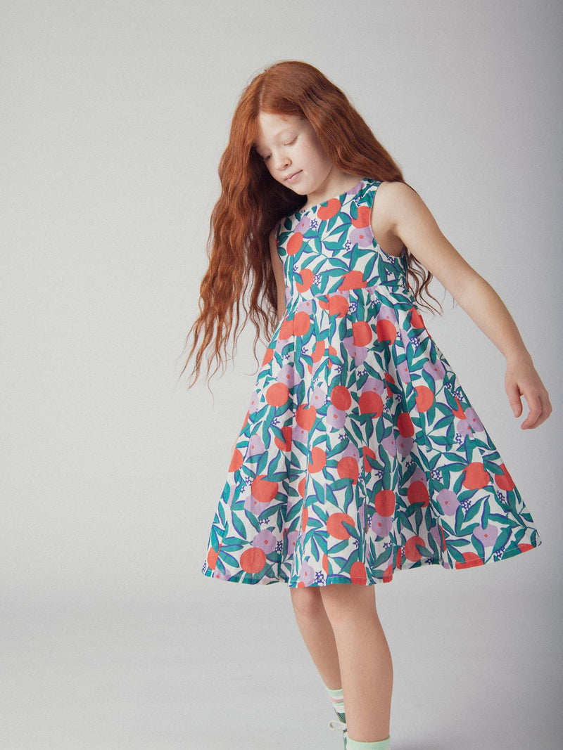 Vestido sin mangas con estampado floral para niñas