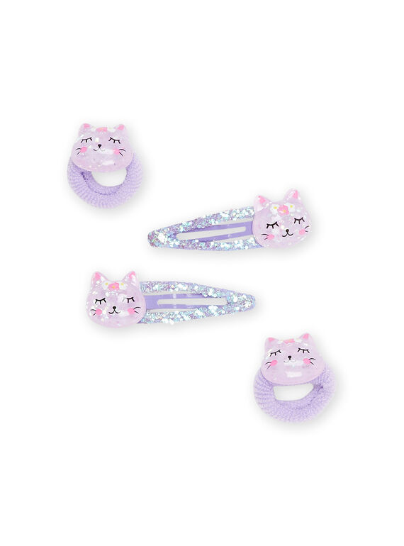 Pack de 2 horquillas y 2 gomas para el pelo violetas RYAJOCLIC4 / 23SI01B4BRTK008