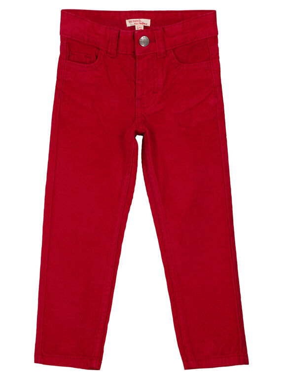 Pantalón regular-fit de pana de color rojo GOJOPAVEL4 / 19W90233D2BF508
