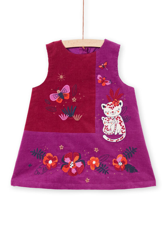 Vestido violeta sin mangas para bebé niña MIPAROB3 / 21WG09H4ROB712