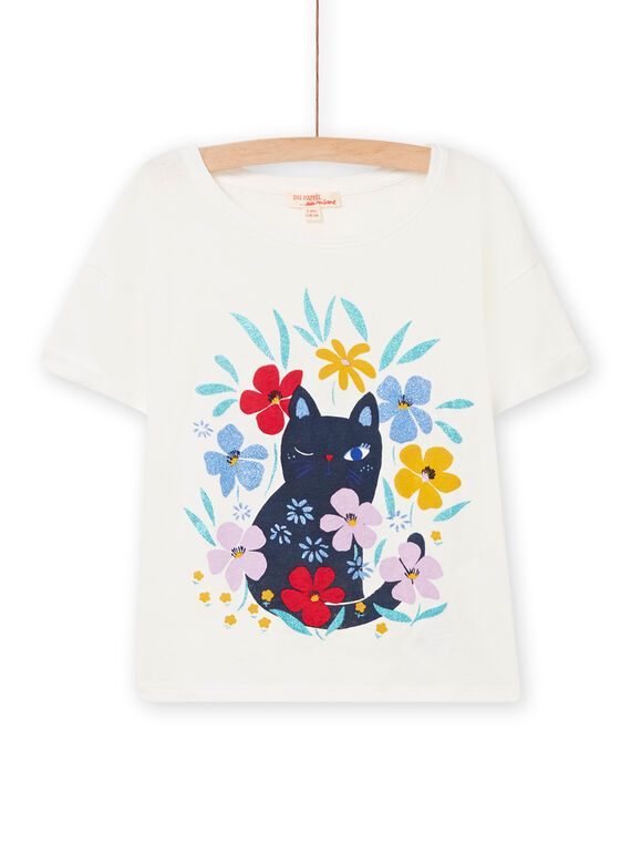 Camiseta de manga corta de color crudo, para niña NALUTI1 / 22S901P2TMC001