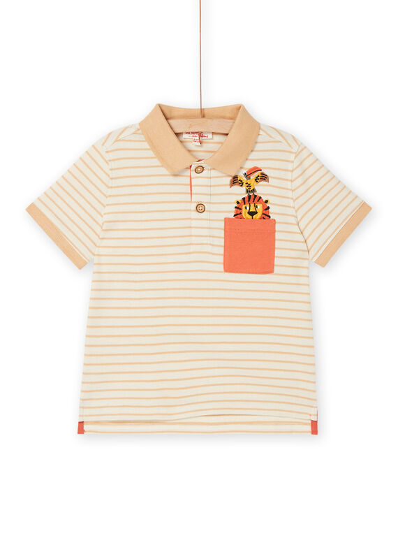 Polo de color hueso de rayas ROSOPOL / 23S90221POL007
