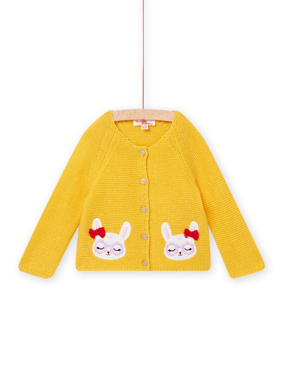 Cárdigan amarillo mimosa para bebé niña NILUCAR / 22SG09P1CARB105