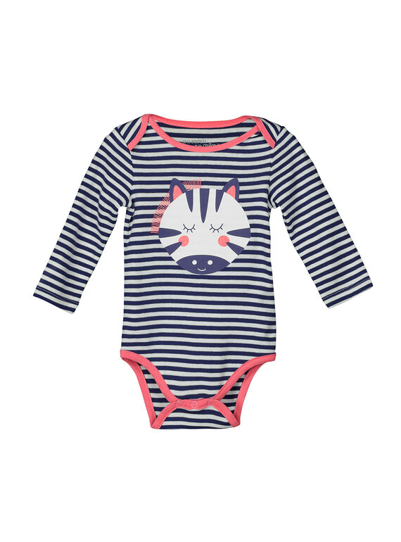 Body de rayas de manga larga para niña FEFIBODZEB / 19SH1355BDL099