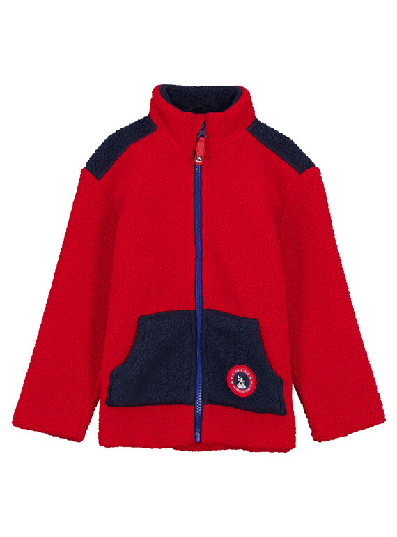 Cárdigan de forro polar de color rojo y azul marino GOTRIGIL / 19W902J1GIL050