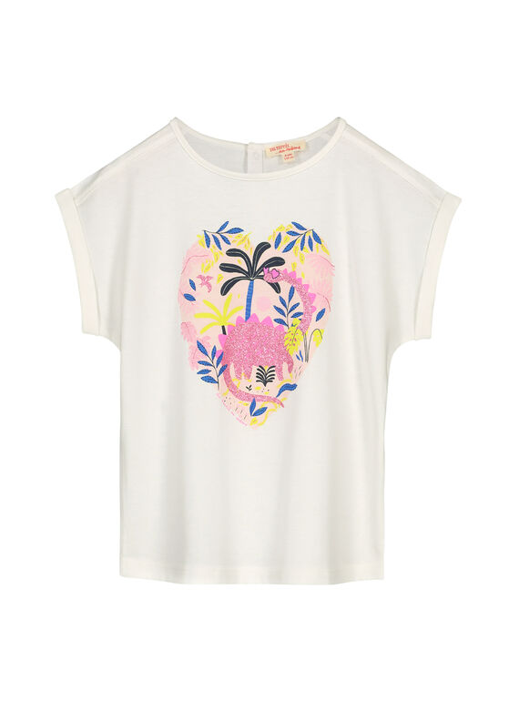 Camiseta de color crudo con estampado para niña GABLETI2 / 19W90192TMC001