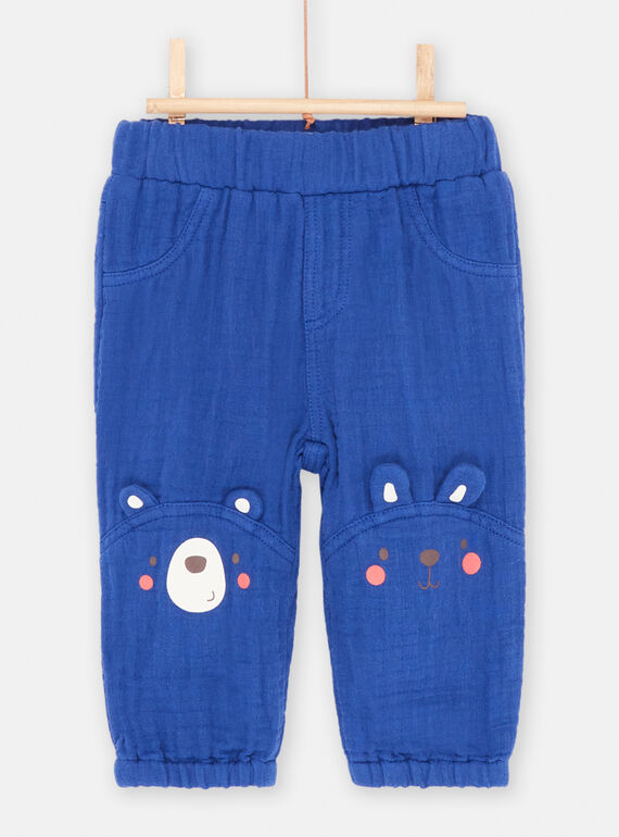 Pantalón azul rey cómodo para bebé niño SUFORPAN2 / 23WG10K2PANC209