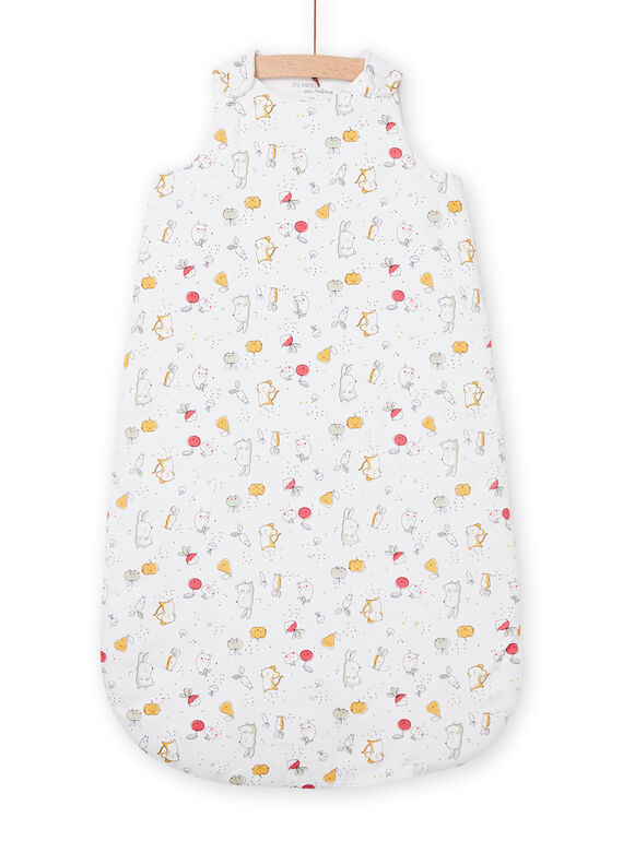 Saco de dormir blanco con estampado de animales y frutas para recién nacido unisex NOU2GIG / 22SF4251TUR000