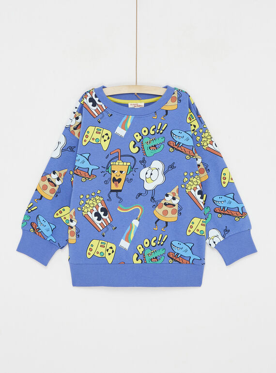 Sudadera azul bígaro con estampado de fantasía SOLINSWE / 23W902H1SWE221