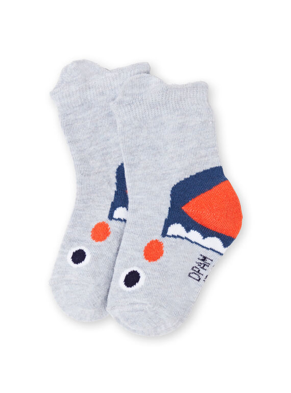 Calcetines grises con estampado de tiburones para bebé niño LYUVICHO1 / 21SI10U1SOQJ920