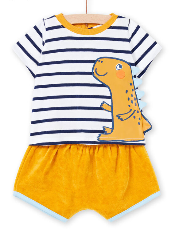 Conjunto de short de felpa y camiseta de punto fino para bebé niño LUPLAENS1 / 21SG10T2ENS000