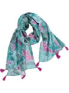 Girls' tropical print scarf CYADOUFOUL / 18SI01J1FOU099