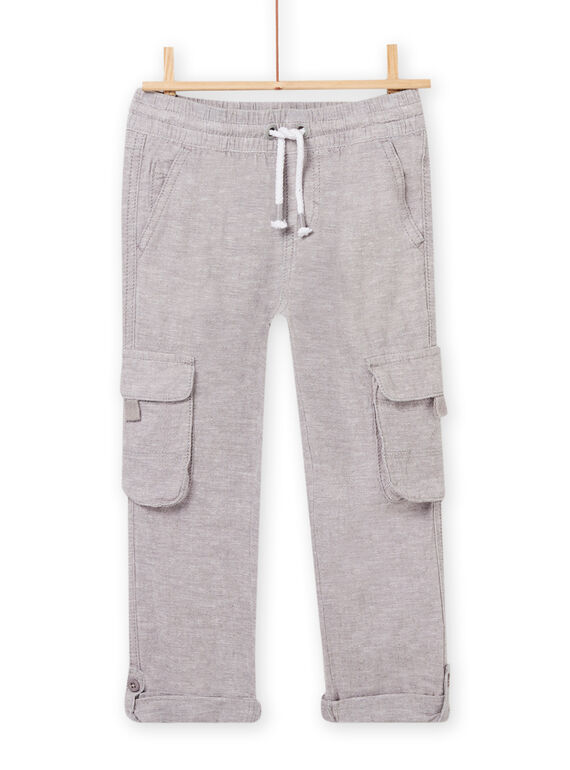 Pantalón gris de lino para niño NOHOPAN / 22S902T2BERJ907